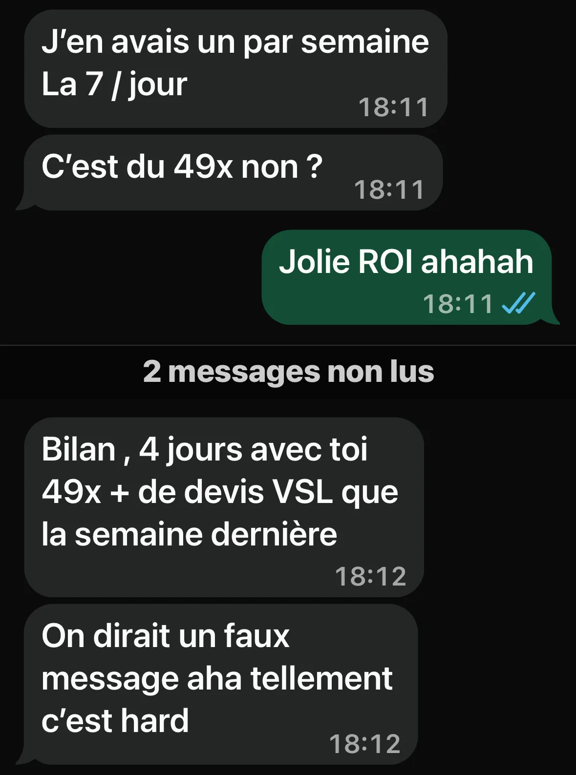 Capture d’origine des messages WhatsApp d’Arturo